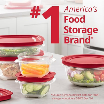 Rubbermaid EasyStore Square and Round Containers, 14-Piece Set, Food Storage