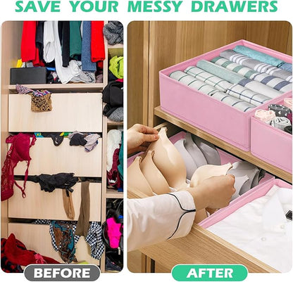 Drawer Clothing Organizer 16-Pack, Fabric Folding Wardrobe Organizer