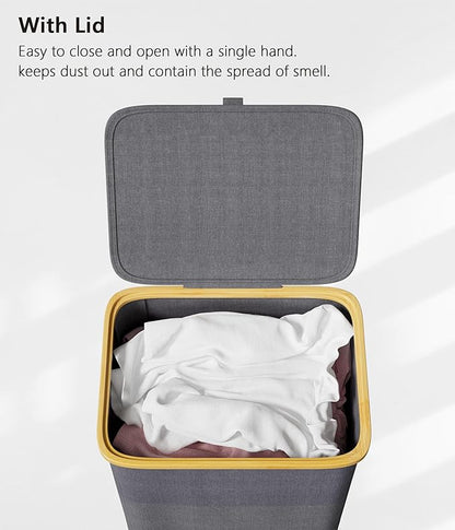 SUOCO Laundry Hamper on Wheels 100L, Clothes Basket