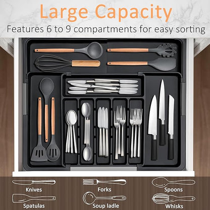 Silverware Organizer Expandable Kitchen Utensil Drawer Organizer Large BPA Free