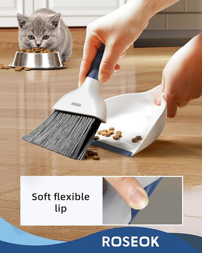 Mini Broom and Dustpan Set for Cleaning, Compact Desktop Dustpan