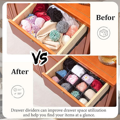 Vesici 80 Pcs Drawer Dividers Adjustable Plastic Organizer DIY Separators