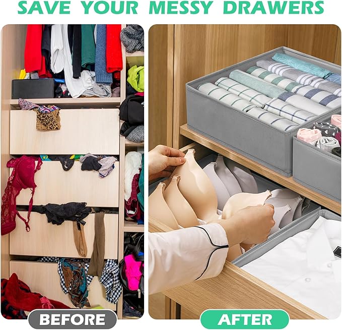 Drawer Clothing Organizer 16-Pack, Fabric Folding Wardrobe Organizer, Can Store