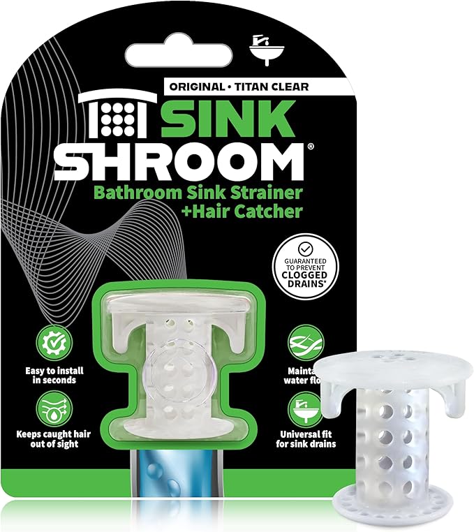SinkShroom SSCLE988 The Revolutionary Sink Drain Protector Hair