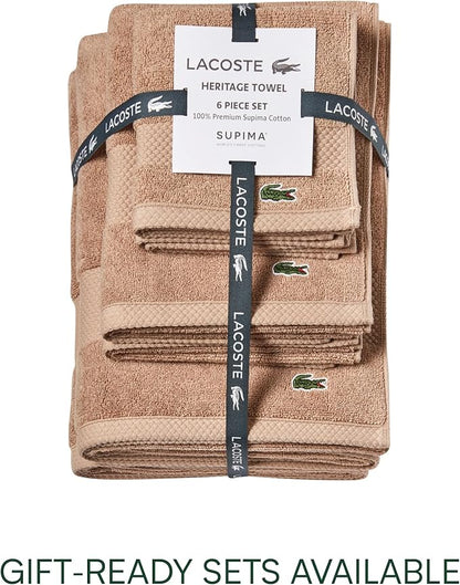Lacoste Heritage 100% Supima Cotton Bath Towel, Premium Super Soft Bath Towel