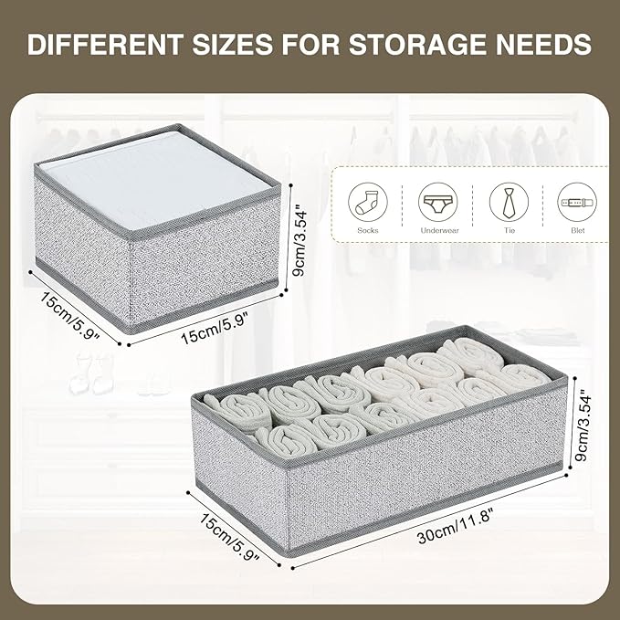 DIMJ Drawer Organizers for Clothing, Fabric Closet Organizers and Storage