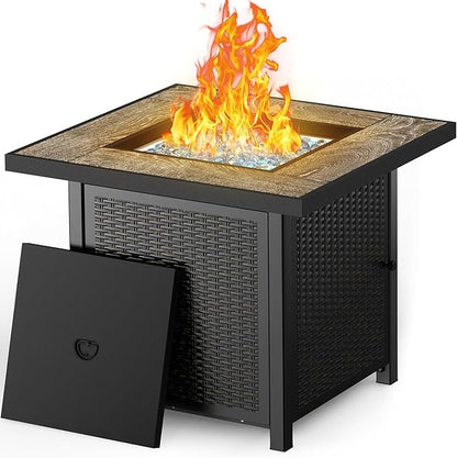 BALI OUTDOORS 50000 BTU Propane Fire Pit for Outdoor, 30 in Fire Pit Table Outdoor, Square Firepits for Outside Backyard, Patio