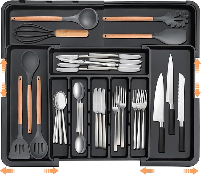 Silverware Organizer Expandable Kitchen Utensil Drawer Organizer Large BPA Free