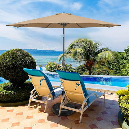 Simple Deluxe 9' Patio Umbrella Outdoor Table Market Yard Umbrella with Push Button Tilt/Crank