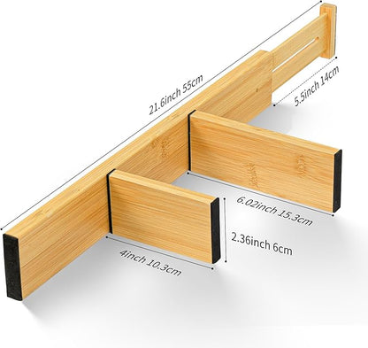 Adjustable Bamboo Drawer Dividers