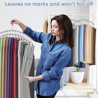 3 Pack Legging Organizer for Closet Hanging, Pants Hangers