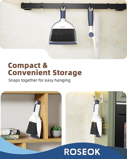 Mini Broom and Dustpan Set for Cleaning, Compact Desktop Dustpan