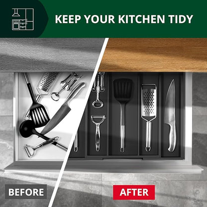 ROYAL CRAFT WOOD Luxury Bamboo Kitchen Drawer Organizer
