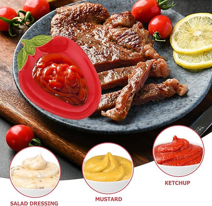 Hemoton 10pcs Creative Strawberry Ceramic Plate for Serving Sushi Snacks and Dips Charming Design for Home Restaurant and Parties Multifuntional Dinnerware for Appetizers and Desserts