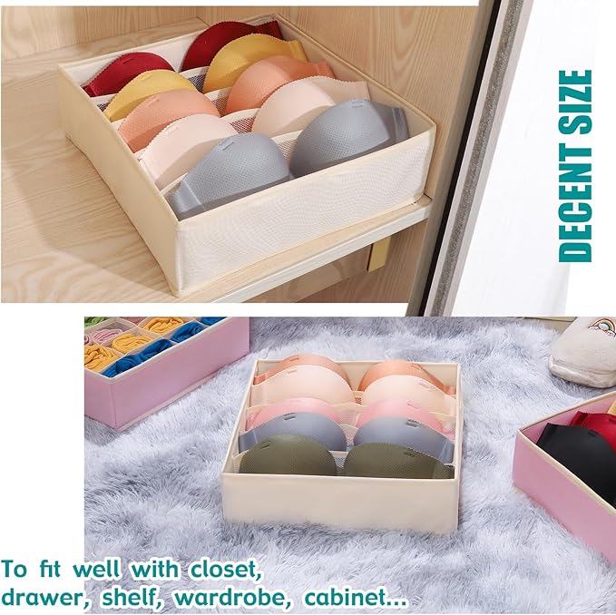 Drawer under Cabinet Clothes Organizer 5 Cell Foldable Storage Cubes Underwear