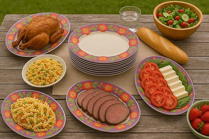 Mystic Romance Melamine 12-Piece Accent Plates, Lightweight Melamine Material (Purple)