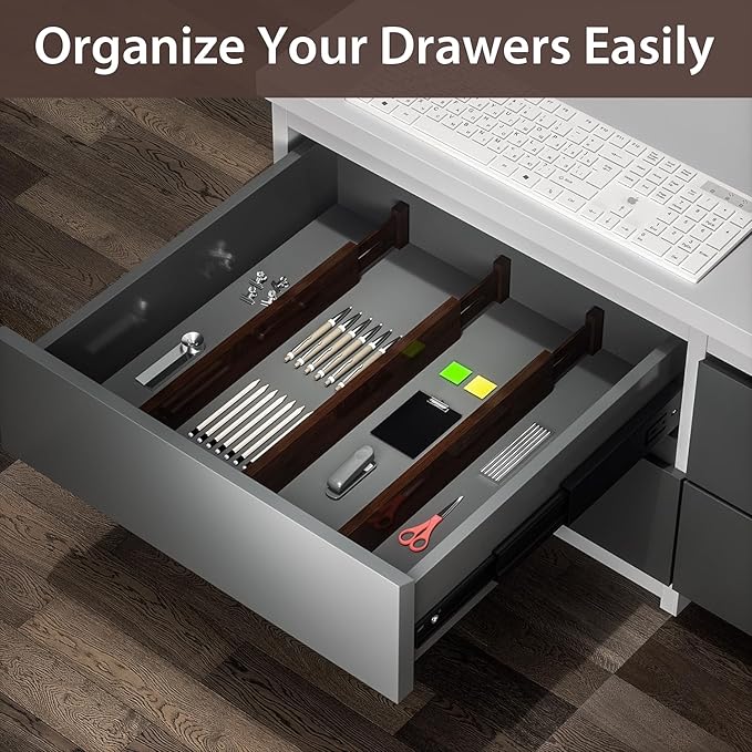 DUCOO 4 PCS Drawer Divider, 2.3" High Expandable Separators
