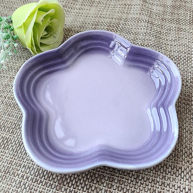 Small Ceramics Dish in Elegant Plums Blossoms Styles Multiple Color Appetizer Plates Perfect for Kitchen Dining Setting Flower Dish