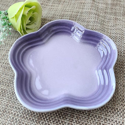 Small Ceramics Dish in Elegant Plums Blossoms Styles Multiple Color Appetizer Plates Perfect for Kitchen Dining Setting Flower Dish