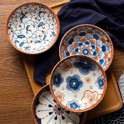 Appetizer Bowls Ceramic Snack Plates Appetizer Plates, Dessert Nuts Soy Sauce Dish Japanese Style Small Dishes for Dipping Dishe Stackable Snack Bowls. Salad Bowls (Color : 1)