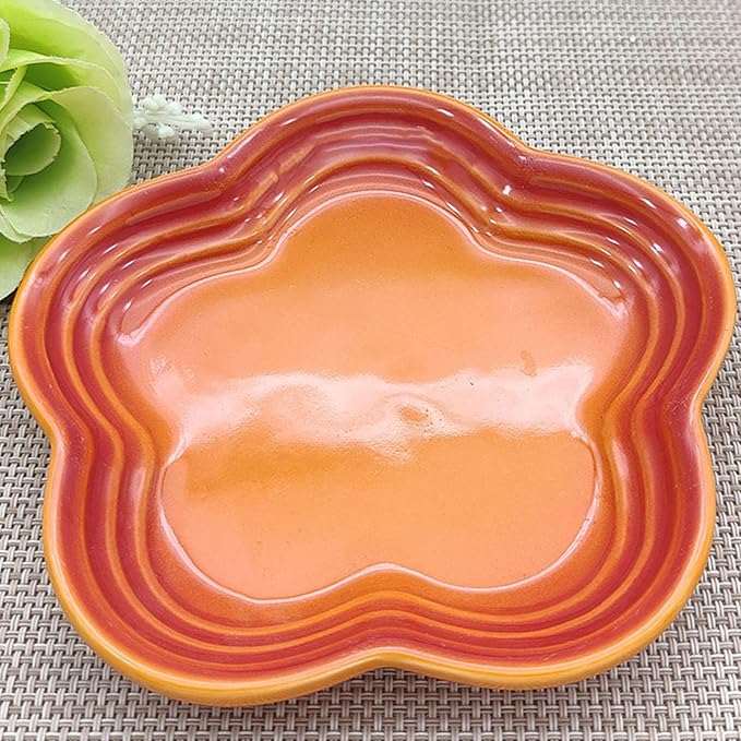 Small Ceramics Dish in Elegant Plums Blossoms Styles Multiple Color Appetizer Plates Perfect for Kitchen Dining Setting Flower Dish