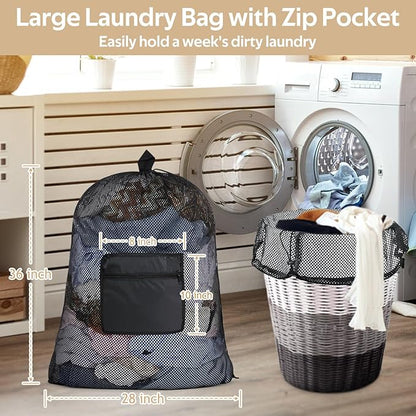 OTraki Mesh Laundry Bags 36 x 28 Inch Extra Large Travel Laundry Bag Backpack
