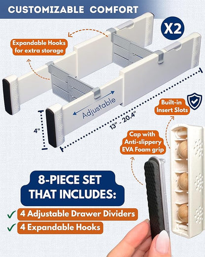 4 Pack Adjustable Drawer Dividers