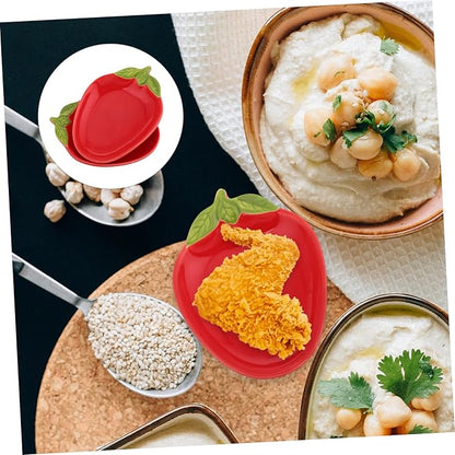 Hemoton 2pcs Cute Strawberry Shape Ceramic Plates for Snacks Appetizers and Sauces Versatile Porcelain Fruit Serving Dishes for Home Restaurant and Party Use