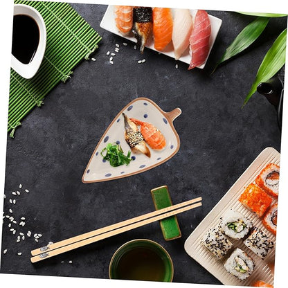PRETYZOOM Hand-painted Leaf Dish Small Ceramic Plate for Condiments Salads and Appetizers