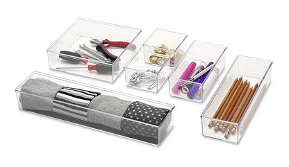 Whitmor Clear-Set Includes 6 Individual Pieces Modular Drawer Organizers