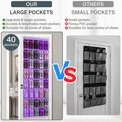 40-Pocket Over the Door Shoe Organizer