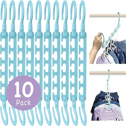 Wonder Hanger Max 10-Pack Space Saving Hangers, Reinforced Hooks Swivels 360°