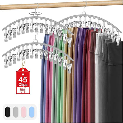 3 Pack Legging Organizer for Closet Hanging, Pants Hangers