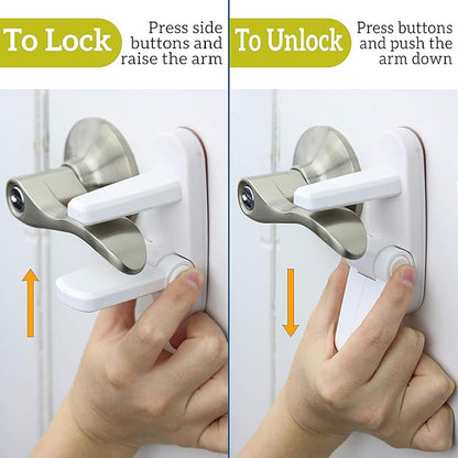 Door Lever Lock – Prevents Toddlers from Opening Doors – Easy One-Hand Operation