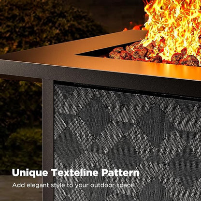 Ciays 28Inch Propane Fire Pit Table, 50,000 BTU Outdoor Gas Fire Pit Table CSA-Certified for Outside Patio with Removable Lid and Lava Rocks, Add Warmth and Ambience to Parties, Backyard, Garden
