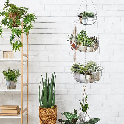 Simple Houseware Modern 3-Tier Hanging Fruit Basket