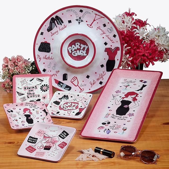Certified International Lolita Divas On The Loose 6" Canape/Luncheon Plates, Set of 4
