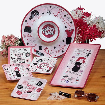 Certified International Lolita Divas On The Loose 6" Canape/Luncheon Plates, Set of 4