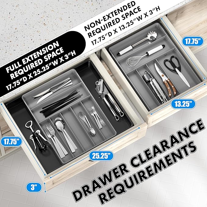 Simple Houseware Expandable Kitchen Drawer Flatware Organizer