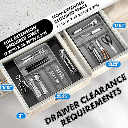 Simple Houseware Expandable Kitchen Drawer Flatware Organizer