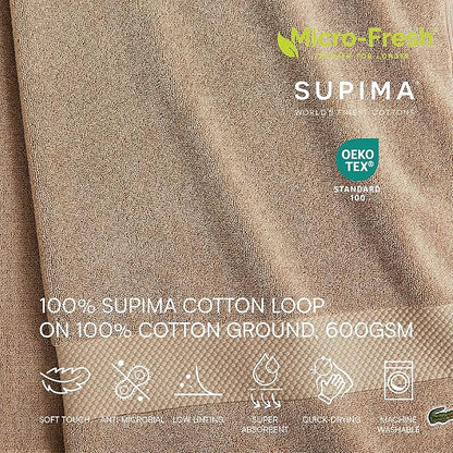 Lacoste Heritage 100% Supima Cotton Bath Towel, Premium Super Soft Bath Towel