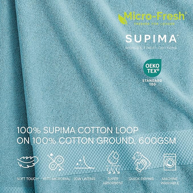 Lacoste Heritage 100% Supima Cotton Bath Towel, Premium Super Soft Bath Towel